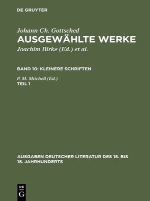 cover image of Kleinere Schriften. Erster Teil